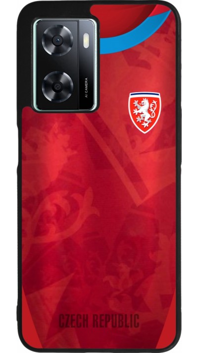 OPPO A57 5G Case Hülle - Silikon schwarz Tschechische Republik personalisierbares Fussballtrikot