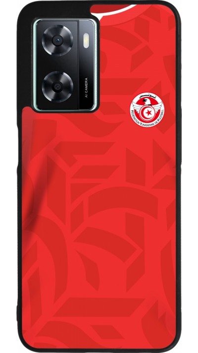 OPPO A57 5G Case Hülle - Silikon schwarz Tunesien 2022 personalisierbares Fussballtrikot