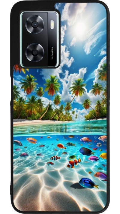 OPPO A57 5G Case Hülle - Silikon schwarz Strandparadies