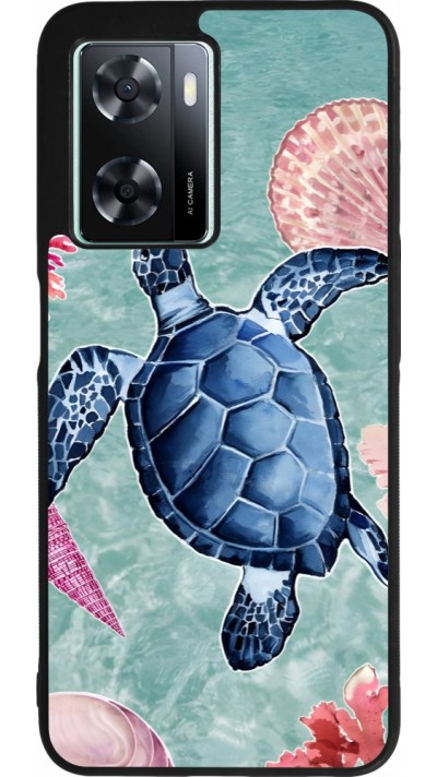 Coque OPPO A57 5G - Silicone rigide noir Preppy Turtle