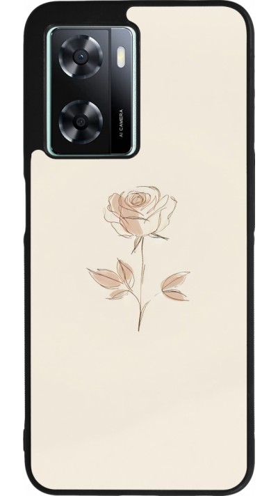 Coque OPPO A57 5G - Silicone rigide noir Sable Rose Minimaliste