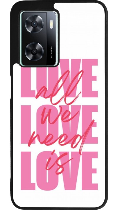 Coque OPPO A57 5G - Silicone rigide noir Saint Valentines Day 26 Love all we need is
