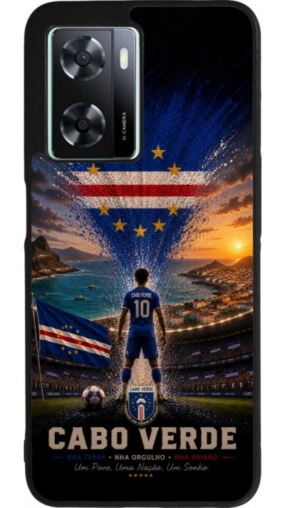 OPPO A57 5G Case Hülle - Silikon schwarz Fussball Kap Verde splash 2026