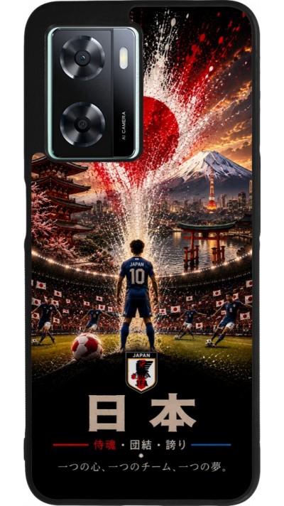 OPPO A57 5G Case Hülle - Silikon schwarz Fussball Japan splash 2026