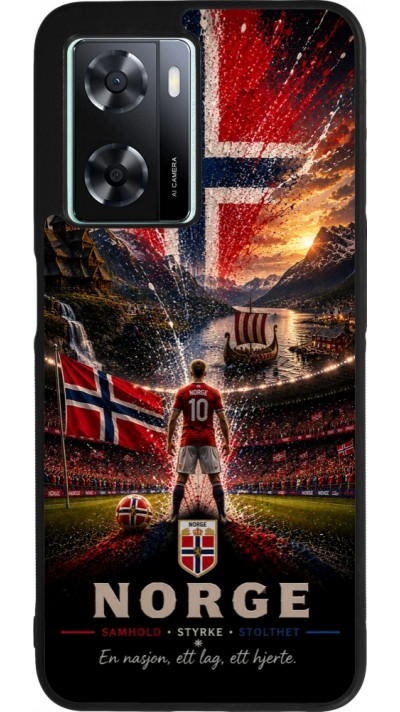 OPPO A57 5G Case Hülle - Silikon schwarz Fussball Norwegen splash 2026