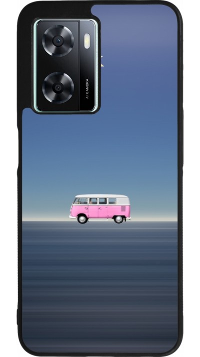 OPPO A57 5G Case Hülle - Silikon schwarz Spring 23 pink bus