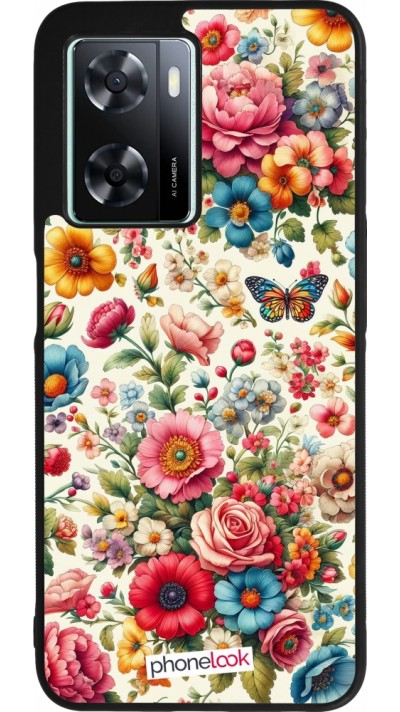 OPPO A57 5G Case Hülle - Silikon schwarz Spring 25 fruehling bluetend