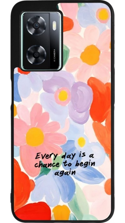 Coque OPPO A57 5G - Silicone rigide noir Every day is a chance Spring 2026