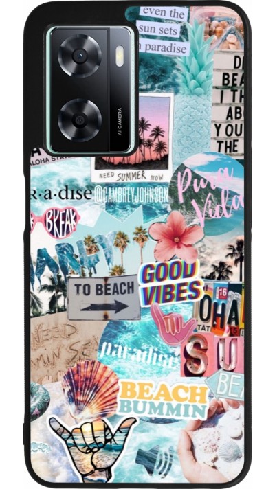 OPPO A57 5G Case Hülle - Silikon schwarz Summer 20 collage