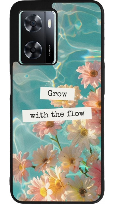 OPPO A57 5G Case Hülle - Silikon schwarz Summer 2025 Grow with the flow