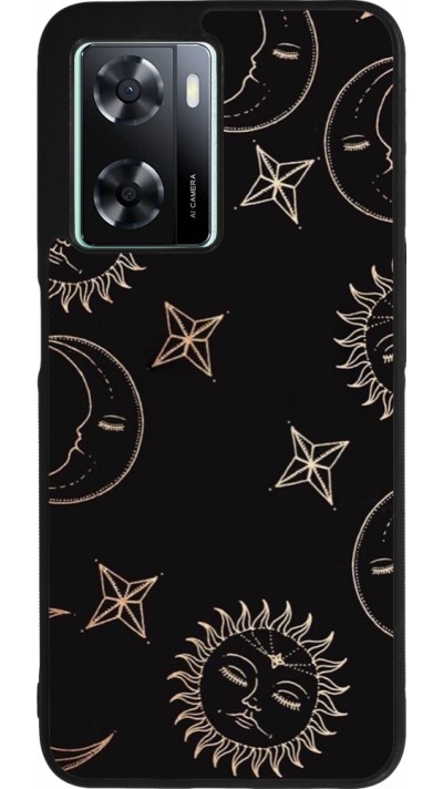 Coque OPPO A57 5G - Silicone rigide noir Suns and Moons