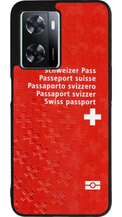 OPPO A57 5G Case Hülle - Silikon schwarz Swiss Passport