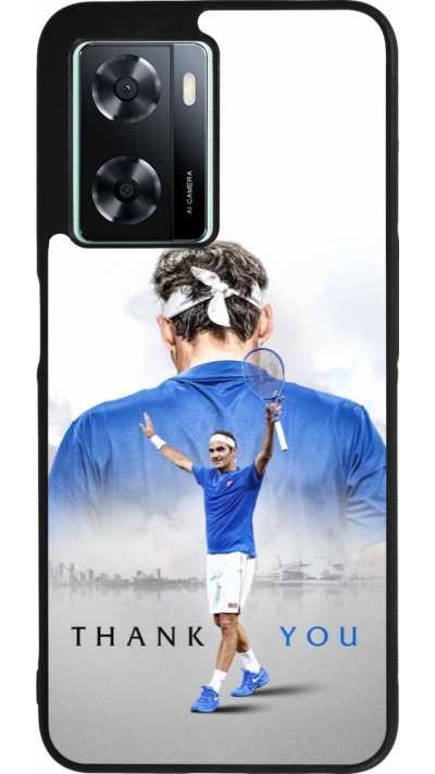 Coque OPPO A57 5G - Silicone rigide noir Thank you Roger