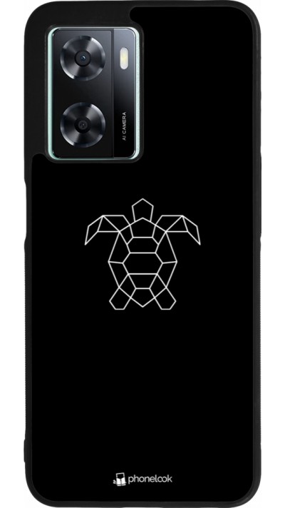 OPPO A57 5G Case Hülle - Silikon schwarz Turtles lines on black