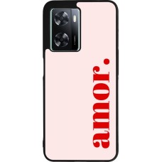 OPPO A57 5G Case Hülle - Silikon schwarz Valentine 2024 amor