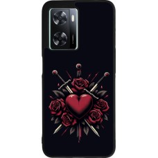 OPPO A57 5G Case Hülle - Silikon schwarz Valentine 2024 gothic love