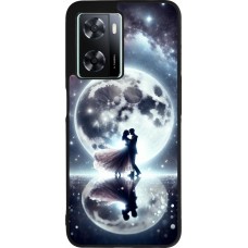 OPPO A57 5G Case Hülle - Silikon schwarz Valentin 2024 Liebe unter dem Mond