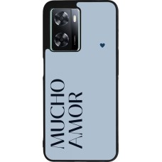 OPPO A57 5G Case Hülle - Silikon schwarz Valentine 2024 mucho amor azul