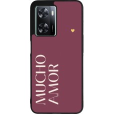 OPPO A57 5G Case Hülle - Silikon schwarz Valentine 2024 mucho amor rosado