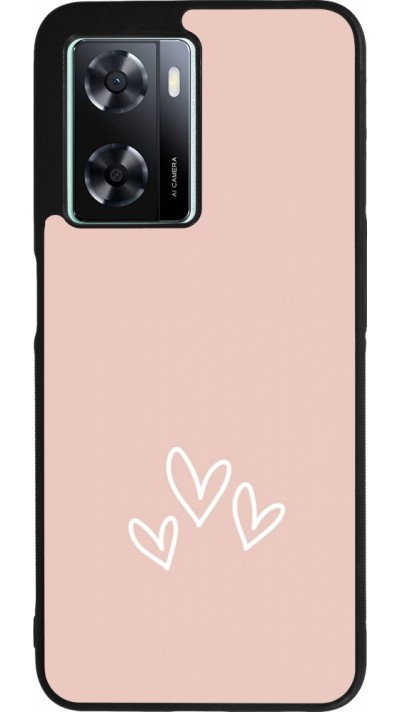 Coque OPPO A57 5G - Silicone rigide noir Valentine 2023 three minimalist hearts