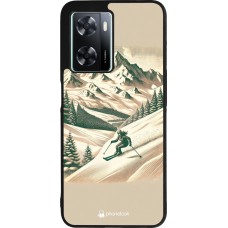 OPPO A57 5G Case Hülle - Silikon schwarz Vintage Skiberg