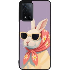 OPPO A93s 5G Case Hülle - Silikon schwarz Easter 2026 Rabbit with scarf