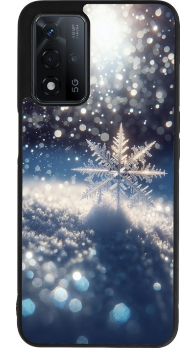 OPPO A93s 5G Case Hülle - Silikon schwarz Schneeflocke Solar Glanz