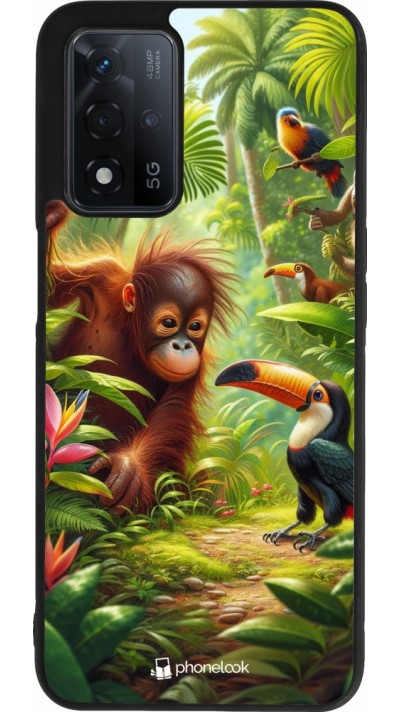 OPPO A93s 5G Case Hülle - Silikon schwarz Tropischer Dschungel Tayrona