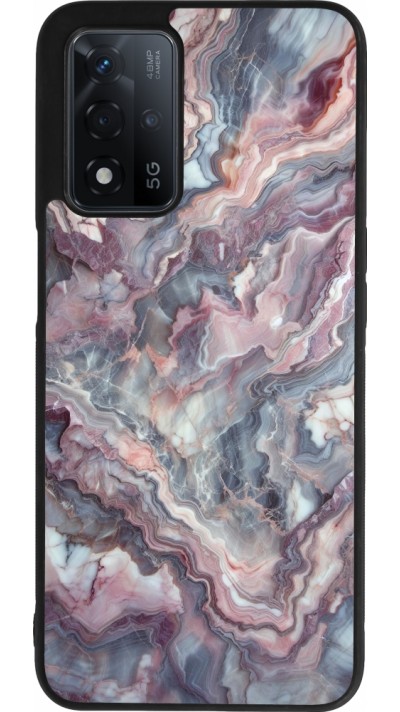 OPPO A93s 5G Case Hülle - Silikon schwarz Violetter silberner Marmor