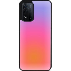 Coque OPPO A93s 5G - Silicone rigide noir Orange Pink Blue Gradient