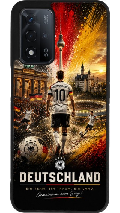 OPPO A93s 5G Case Hülle - Silikon schwarz Fussball Deutschland splash 2026