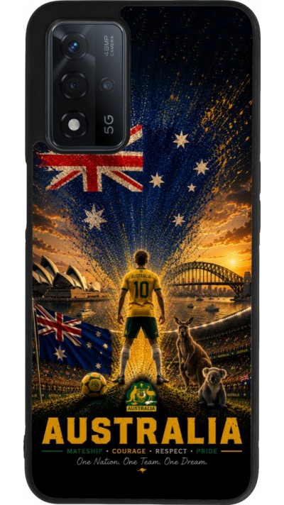 OPPO A93s 5G Case Hülle - Silikon schwarz Fussball Australien splash 2026