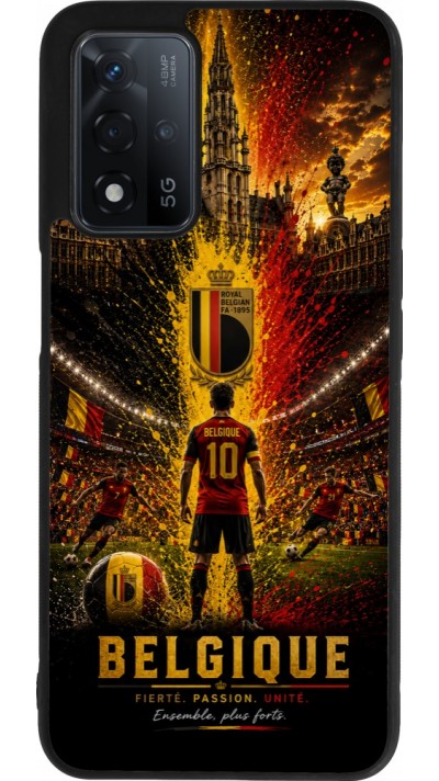 OPPO A93s 5G Case Hülle - Silikon schwarz Fussball Belgien splash 2026