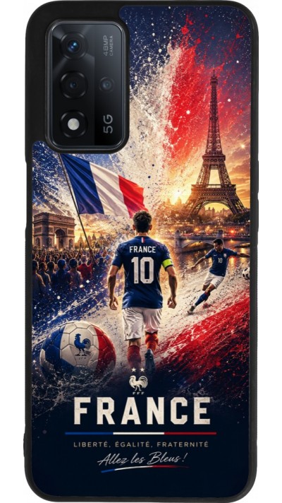 OPPO A93s 5G Case Hülle - Silikon schwarz Fussball Frankreich splash 2026