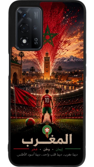 OPPO A93s 5G Case Hülle - Silikon schwarz Fussball Marokko splash 2026