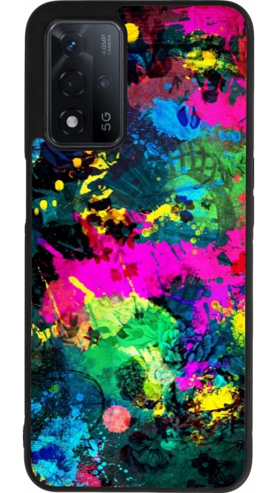 OPPO A93s 5G Case Hülle - Silikon schwarz Splash paint
