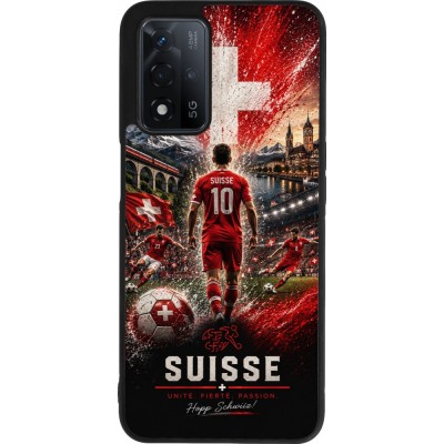 OPPO A93s 5G Case Hülle - Silikon schwarz Fussball Suisse splash 2026