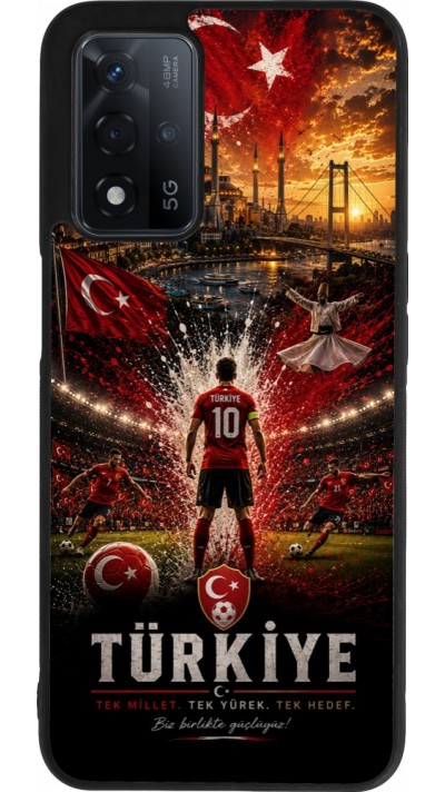 OPPO A93s 5G Case Hülle - Silikon schwarz Fussball Türkei splash 2026