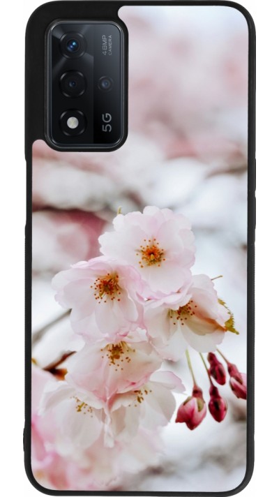 Coque OPPO A93s 5G - Silicone rigide noir Cherry tree Spring 2026