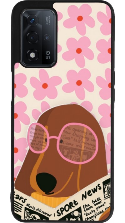 Coque OPPO A93s 5G - Silicone rigide noir Dog with newspaper Spring 2026