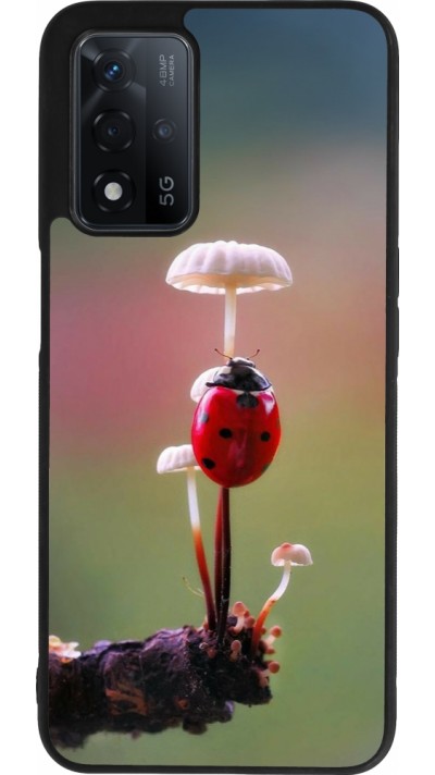 Coque OPPO A93s 5G - Silicone rigide noir Ladybird on a mushroom Spring 2026