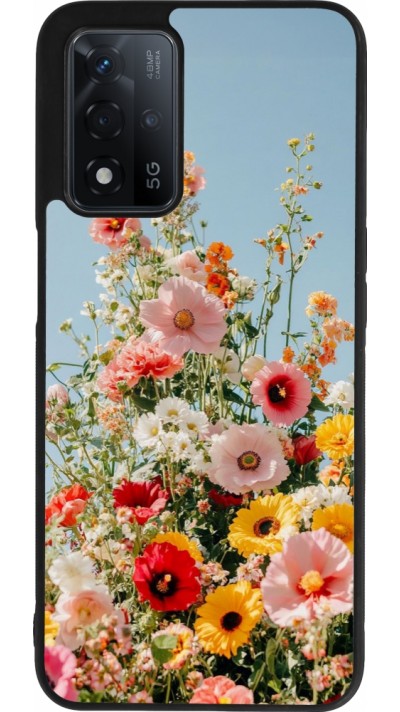 Coque OPPO A93s 5G - Silicone rigide noir Spring flowers Spring 2026