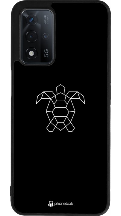 OPPO A93s 5G Case Hülle - Silikon schwarz Turtles lines on black