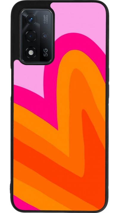 OPPO A93s 5G Case Hülle - Silikon schwarz Valentine 2024 heart gradient