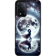 Coque OPPO A93s 5G - Silicone rigide noir Valentine 2024 Love under the moon