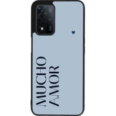 Coque OPPO A93s 5G - Silicone rigide noir Valentine 2024 mucho amor azul