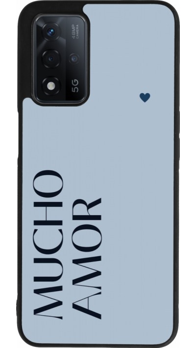 OPPO A93s 5G Case Hülle - Silikon schwarz Valentine 2024 mucho amor azul
