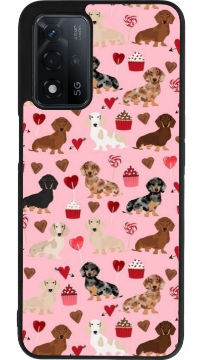 OPPO A93s 5G Case Hülle - Silikon schwarz Valentine 2024 puppy love