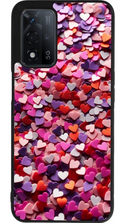 OPPO A93s 5G Case Hülle - Silikon schwarz Valentin 2025 Konfetti
