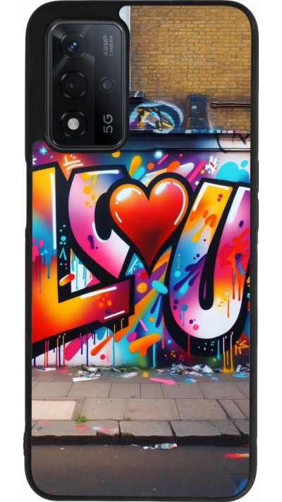 OPPO A93s 5G Case Hülle - Silikon schwarz Valentin 2025 Liebe U Tag